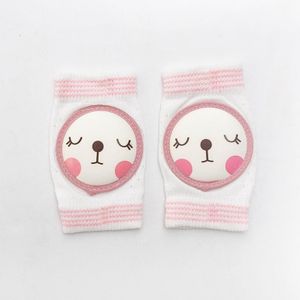 3 paren baby knie pads zomer mesh dunne katoenen baby kruipen anti-val elleboog knie pads geschikt leeftijd: 0-4 jaar oud (roze kat)