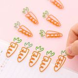 5 stuks Creative kawaii wortel vormige metalen Paper clip Bookmark briefpapier school kantoor aanbod