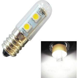 E14 schroef licht LED koelkast gloeilamp 1W 220V AC 7 licht SMD 5050 ampre LED licht koelkast Home (koel wit)