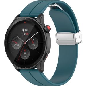 Voor Amazfit GTR 4 magnetische vouwsluiting zilveren gesp siliconen horlogeband