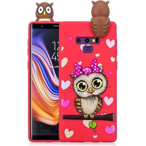 Voor Galaxy Note 9 schokbestendige cartoon TPU beschermhoes (rode uil)