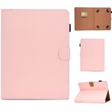 Voor 8 inch Solid Color Tablet PC Universal Magnetic Horizontal Flip Leather Case met kaartslots & houder(roze)