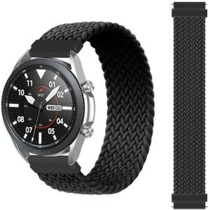 Voor Samsung Galaxy Watch Actief / Active2 40mm / Active2 44mm Verstelbare Nylon Gevlochten Elasticiteit Vervanging Strap Horlogeband  Grootte: 135mm (Zwart)