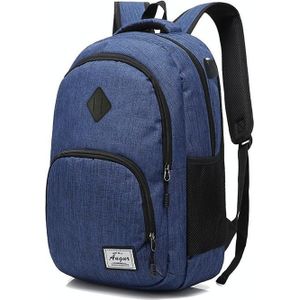 AUGUR 966 Retro Casual Oxford Cloth Backpack Schouders Laptop Tas (Blauw)