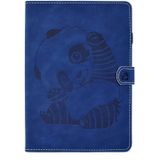 Voor Galaxy Tab A 10.1 (2019) T510 Embossing Naaidraad Horizontaal geschilderd flat leather case met pencover & Anti Skid Strip & Card Slot & Holder(Blauw)