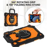 Voor iPad 10.2 2021/2020/2019 Contrast Kleur Robot Siliconen Hybride PC Tablet Case (Zwart Oranje)