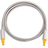 EMK verguld 1.5m OD4.0mm metalen hoofd gevlochten lijn Toslink mannelijk naar mannelijke digitale optische Audio Cable(Silver)