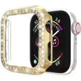 Voor Apple Watch Series 3 & 2 & 1 38mm Double Row Diamonds PC Beschermhoes(Goud)