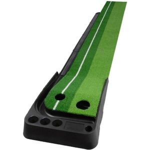 PGM Golf Mini Putting Mat Push-Rod Trainer  3m  met Auto bal terugkeer Fairway (groen)