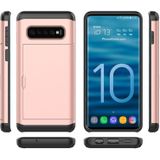 Schokbestendig robuuste Armor beschermende case voor Galaxy S10 PLUS  met kaartsleuf (groen)