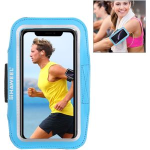 HAWEEL sport armband geval met oortelefoon gat & sleutel zak  voor iPhone XS  iPhone XS Max  iPhone X  iPhone 8 plus & 7 Plus  iPhone 6 plus  Galaxy S9 PLUS/S8 PLUS/S6/S5 (blauw)