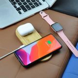 2 in 1 Multifunctionele Wood Wireless Charging Wireless Charger voor iPhone & Iwatch & Airpods (Light Wood)