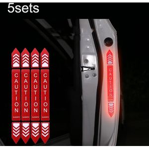 5sets Auto Opening Deur Anti-Collision Veiligheidswaarschuwing Reflector (Diamond Red)