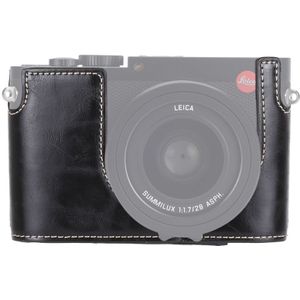 1/4 inch draad PU leder Camera Half Case Base voor Leica Q (Typ 116)(Black)