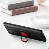 Voor Xiaomi Mi Note 10 lite Metalen Ring Houder 360 graden roterende TPU-behuizing (Zwart+Rood)