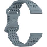 Voor Fitbit Versa 4/3 / Sense 1/2 Lace uitgeholde siliconen horlogeband (officieel staalblauw)
