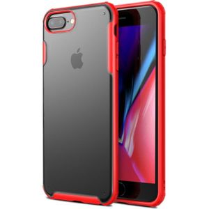 iPhone 7 Plus & 8 Plus krasbestendig transparant TPU + Kunststof back cover Hoesje (rood)