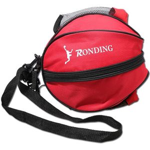 One-shoulder Two-way Opening Zipper Basketball Volleyball Football Bag Sports Ball Bag(Red)