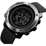 SKMEI 1416 multifunctionele outdoor Fashion Noctilucent waterdichte stalen ring digitale horloge (zwart)
