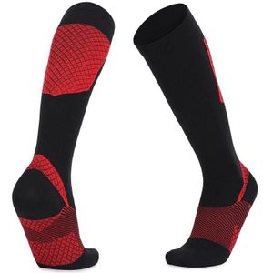 Y-09 lange tube outdoor running druk sokken voetbal sokken  grootte: gratis grootte (zwart rood)