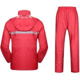 Duurzaam reflecterende motorfiets Split regenjas broek Riding fiets elektrische fiets winddicht waterdicht regen slijtage bij volwassene  grootte: XL(Red)