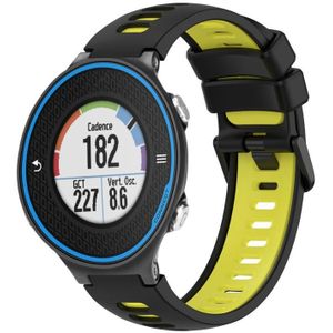 Voor Garmin Forerunner 620 tweekleurige siliconen horlogeband (zwart + geel)