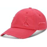 Gewassen Baseball Cap Casual Retro Arcing Distress Torn Cap  Size: One Size (Watermelon Red)