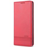 Voor Samsung Galaxy A52 5G AZNS magnetische kalf textuur horizontale flip lederen geval met kaart slots & houder & portemonnee (rood)