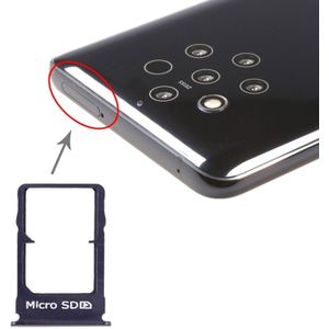 SIM-kaart lade + micro SD-kaart lade voor Nokia 9 PureView (blauw)