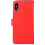 Voor iPhone X Crazy Horse textuur horizontaal flip lederen draagtas met houder & Card Slots & portemonnee & Foto Frame(Red)