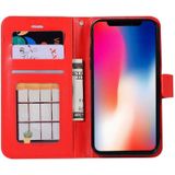 Voor iPhone X Crazy Horse textuur horizontaal flip lederen draagtas met houder & Card Slots & portemonnee & Foto Frame(Red)