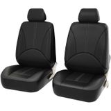 4 in 1 Universal PU Leder Four Seasons Anti-Slippery Front Seat Cover Kussen Mat Set voor 2 Seat Car (Zwart)