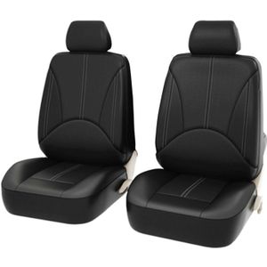 4 in 1 Universal PU Leder Four Seasons Anti-Slippery Front Seat Cover Kussen Mat Set voor 2 Seat Car (Zwart)