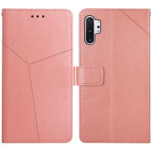 Voor Samsung Galaxy Note10 + Y Stitching Horizontale Flip Lederen Case met Houder & Card Slots & Portemonnee & Fotolijst (Rose Gold)