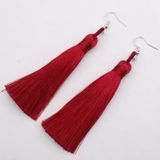 3 PC's vrouwen Boho Fashion lange Tassel Earrings (wijn rood)