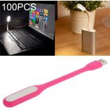 100 PCS draagbare mini USB 6 LED licht  voor PC/laptops/Power Bank  flexibele arm  Eye-Protection Light (roze)