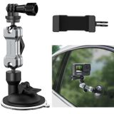 Sunnylife TY-Q9415 Aluminum Alloy Phone Holder Car Suction Cup Bracket Holder for GoPro HERO9 Black / HERO8 Black / HERO7 /6 /5 /5 Session /4 Session /4 /3+ /3 /2 /1  DJI Osmo Pocket 2 / Osmo Action  Insta360 One R  and Other Action Cameras  Colour: