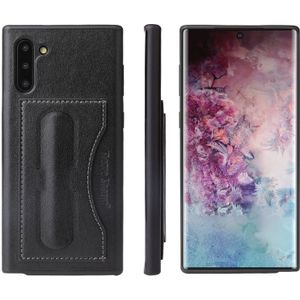 Voor Galaxy Note10 Fierre Shann volledige dekking beschermende lederen draagtas met houder & kaartsleuf (zwart)