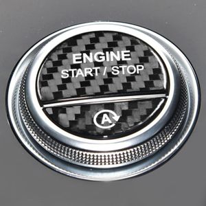 Voor Mercedes-Benz C/S Klasse 2022 Stijl Auto Koolstofvezel Een klik Start Knop Decoratieve Sticker  Links en Rechts Drive Universal (Zwart)