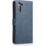For Samsung Galaxy Note10 Calf Texture 2 in 1 Detachable Magnetic Back Cover Horizontal Flip Leather Case with Holder & Card Slots & Wallet & Photo Frame(Blue)