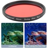 RUIGPRO voor GoPro HERO 7/6/5 Proffesional 52mm rode kleur lens filter met filter adapter ring & lensdop
