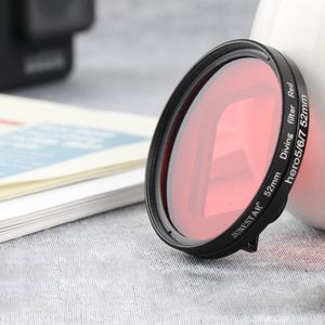 RUIGPRO voor GoPro HERO 7/6/5 Proffesional 52mm rode kleur lens filter met filter adapter ring & lensdop