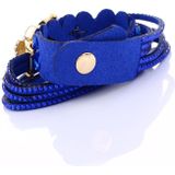 FULAIDA ronde wijzerplaat diamant bloem armband horloge met bloemvorm sleutelhanger (blauw)