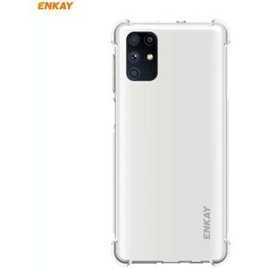 Voor Samsung Galaxy M51 Hat-Prince ENKAY Clear TPU Shockproof Case Soft Anti-slip Cover
