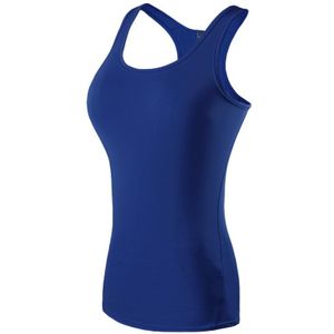 Tight Training Yoga Running Fitness Quick Dry Sports Vest (Kleur: Blue Size:XXL)