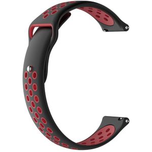 Voor Garmin Fenix Chronos Tweekleuren vervangende polsband horlogeband (Zwart Rood)