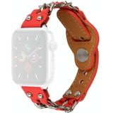 Echt lederen vrouwelijke horlogeband voor Apple Watch Series 7 41mm / 6 & SE & 5 & 4 40mm / 3 & 2 & 1 38mm
