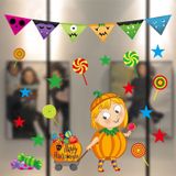 3 PCS halloweenversieringen PVC gepersonaliseerde DIY glas elektrostatische Stickers  willekeurige stijl-levering