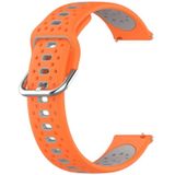 Voor Amazfit GTR Mini 20 mm ademende tweekleurige siliconen horlogeband (oranje + grijs)