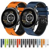Voor Xiaomi Haylou RT2 LS10 22 mm geperforeerde tweekleurige siliconen horlogeband (oranje + zwart)